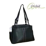 Amy Michelle Classic Orchid Baby Bag in Brown Exterior w/ Periwinkle Lining