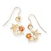 10k Black Hills Gold Hummingbird With Flower Earrings