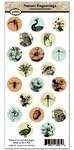 Piddix - Collage Sheet - 1 Inch Circle Tile Images - Nature Engravings