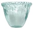 Spanish Recycled Textured Glass Round Votive Candle Holder 3.5"H Set of Two