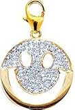 Smiley Face, 14K Gold Diamond Charm
