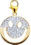 Smiley Face, 14K White Gold Diamond Charm