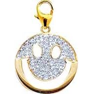 Smiley Face, 14K Gold Diamond Charm