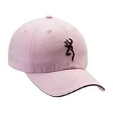 Browning Twill Cap with 3-D Buckmark and Pipe Brim, Pink/ Brown, Semi-Fitted