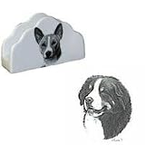 Bernese Mountain Dog Napkin Holder, Porcelain by Rosalinde