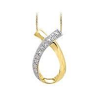 Diamond Accented Fashion Pendant in 10K Two-Tone Gold by Fred Meyer Jewelers