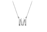 Sterling Silver Baby Charm M Initial Pendant - Made in USA by FineJewelryVault