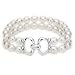Sterling Silver, Double Cultured Freshwater Pearl Bracelet