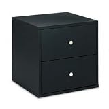Mixx#153; Modular Two-Drawer Storage Cube, Black, 15w x 15d x 15h (SAF5341BL)