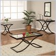 Southern Enterprises Vogue Glass Top Coffee Table, End Table Set and Mirror