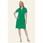 Women's Regular Short Sleeve Solid Stretch Mesh Knee-length Polo Dress