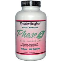 Healthy Origins, Phase 2, Starch Neutralizer, 500 mg, 180 Capsules