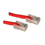 10 foot RED Category 5e Cat5e Non Booted Ethernet Network Patch Cable Cord for Internet Router Switch Hub and Gaming - Gold Plated Male to Male RJ45 Connectors for Base-T Networks - Works best for your desktop laptop router modem switch hub DSL Xbox PS2 or PS3