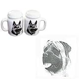 Mastiff Large Salt and Pepper Shaker, Porcelain by Rosalinde (4')