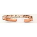 Etched Floral Pattern - Copper Bracelet - From India