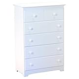 Windsor 5 Drawer 48" Chest in White by Atlantic Furniture