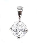 EGL Certified 2.02ct H/SI2 Round Cut Diamond Solitaire Pendant in 18ct Solid White Gold