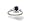 14K White Gold Genuine Emerald-cut Sapphire and Diamond Ring - Size 4