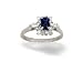 14K White Gold Genuine Emerald-cut Sapphire and Diamond Ring