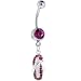 Pink Gem EMBELLISHED FLIP FLOP Sandal Dangle Belly Ring
