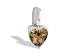 14K White Gold Genuine Heart Smoky Quartz and Diamond Pendant