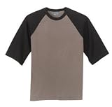 NEW District Threads - Pigment-Dyed 3/4 Sleeve Raglan Tee Chestnut/Black-S
