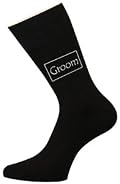 Groom Luxury Black Cotton Wedding Socks Favour Gift Size 6 - 12