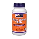BLACK WALNUT HULLS 500MG - 100 CAPS., (Now Food)