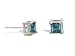 14K White Gold Square Created Alexandrite Stud Earrings