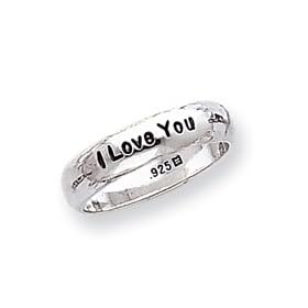 Sterling Silver I Love You Ring - Size 6 - JewelryWeb