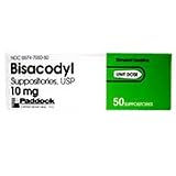 Bisacodyl suppositories, USP 10 mg (Generic Dulcolax) - 50 ea