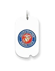 Sterling Silver US Marine Corp Dog Tag