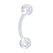 BIOPLAST Clear Acrylic Ball Glitter Eyebrow Ring