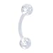 BIOPLAST Clear Acrylic Ball Glitter Eyebrow Ring