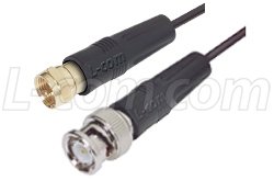ThinLine Coaxial Cable F Male/ BNC Male 5.0 ft