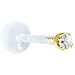 16 Gauge 3/8" Solid 14KT Yellow Gold 1.5mm Genuine Diamond Bioplast Push in Labret