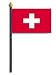 Outdoor Living : Switzerland Flag Rayon On Staff 4 in. x 6 in.