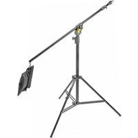 Bogen - Manfrotto Boom Stand 420 (Black Anodized), 3-Section Stand Convertible to Double Extension Boom and Stand, w/Sand Bag (#3397B)