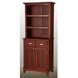 Cherry Buffet w/ Open Hutch & Cherry Wood Top (Cherry) (71.5H x 31.25W x 16.5D)