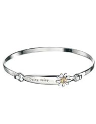 Young Girls Jewelry - Sterling Silver Diamond Daisy Flower Bangle
