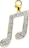 Musical Note, 14K Gold Diamond Charm