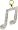 Musical Note, 14K White Gold Diamond Charm