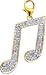 Musical Note, 14K Gold Diamond Charm