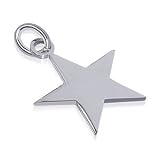 Genuine Sterling Silver High Polish Star Charm 22 MM X 17 MM Pendant