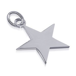 genuine sterling silver high polish star charm pendant