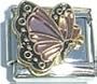 Clearly Charming June Pink Alexanderite Color Butterfly Birthstone Insect Animal Italian Charm