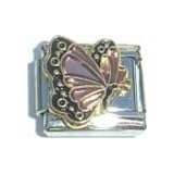 Clearly Charming June Pink Alexanderite Color Butterfly Birthstone Insect Animal Italian Charm