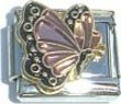 Clearly Charming June Pink Alexanderite Color Butterfly Birthstone Insect Animal Italian Charm