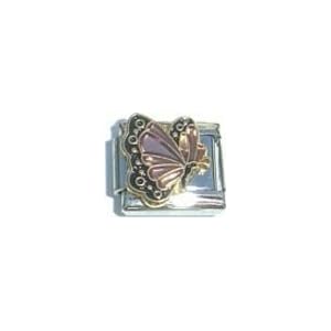 Buy Clearly Charming June Pink Alexanderite Color Butterfly Birthstone Insect Animal Italian Charm by Clearly Charming