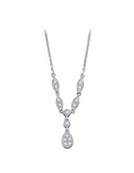 Clevereves 14K White Gold 1 4 Ct Tw Diamond Necklace